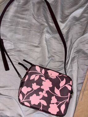Kate spade Floral Crossbody Bag - Pink on Dark Brown